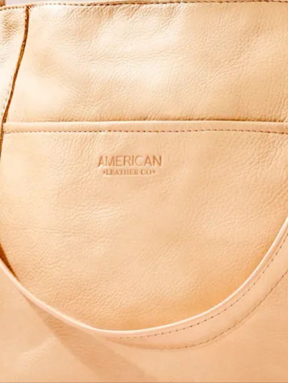 Women’s Leather Crossbody Bag And Wallet - Beige Tan American Leather Company - Picture 3 of 5